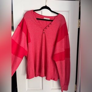 Free People Oversized Waffle-Knit Sweater
